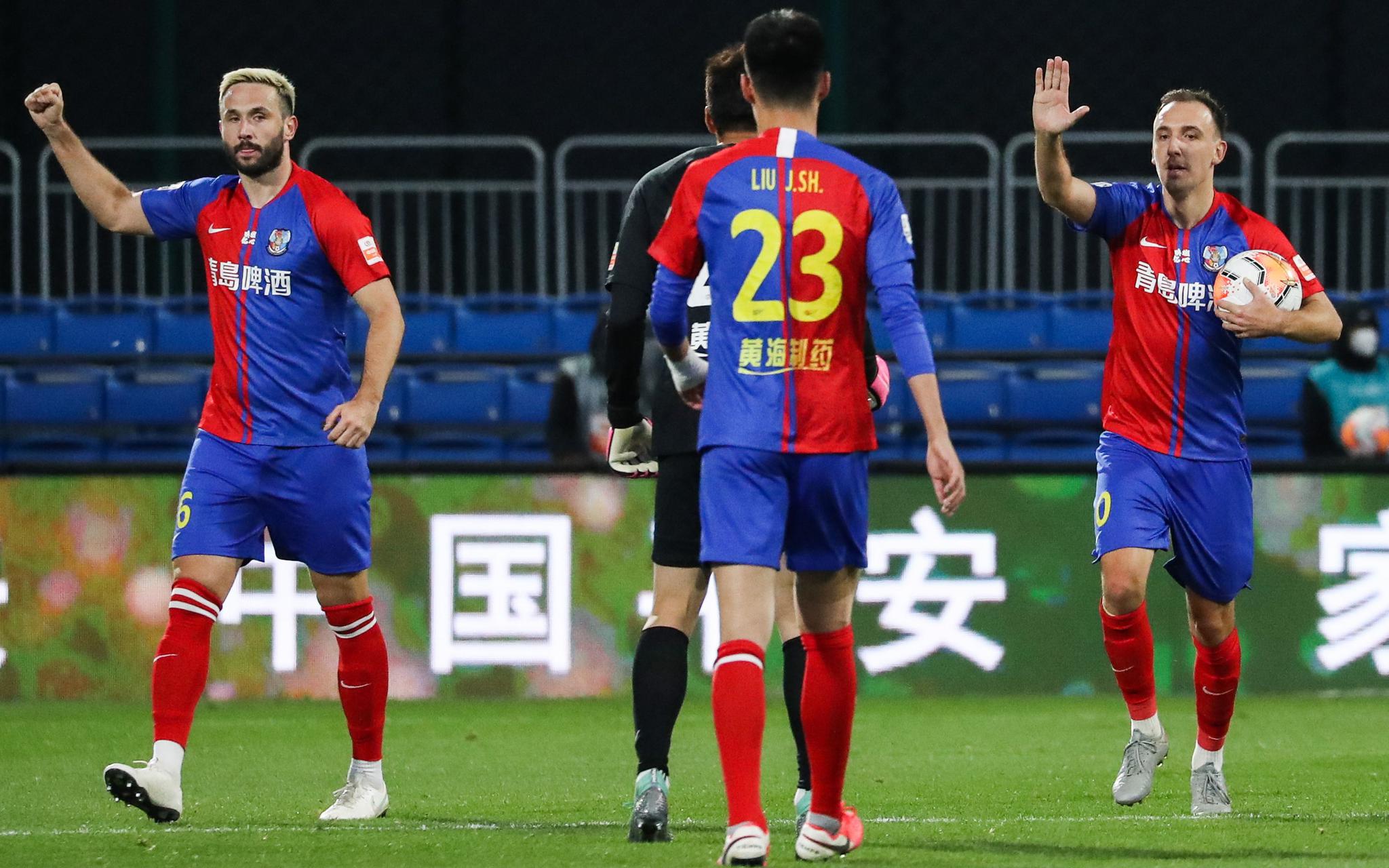 青岛黄海力克武汉卓尔，豪取主场胜利